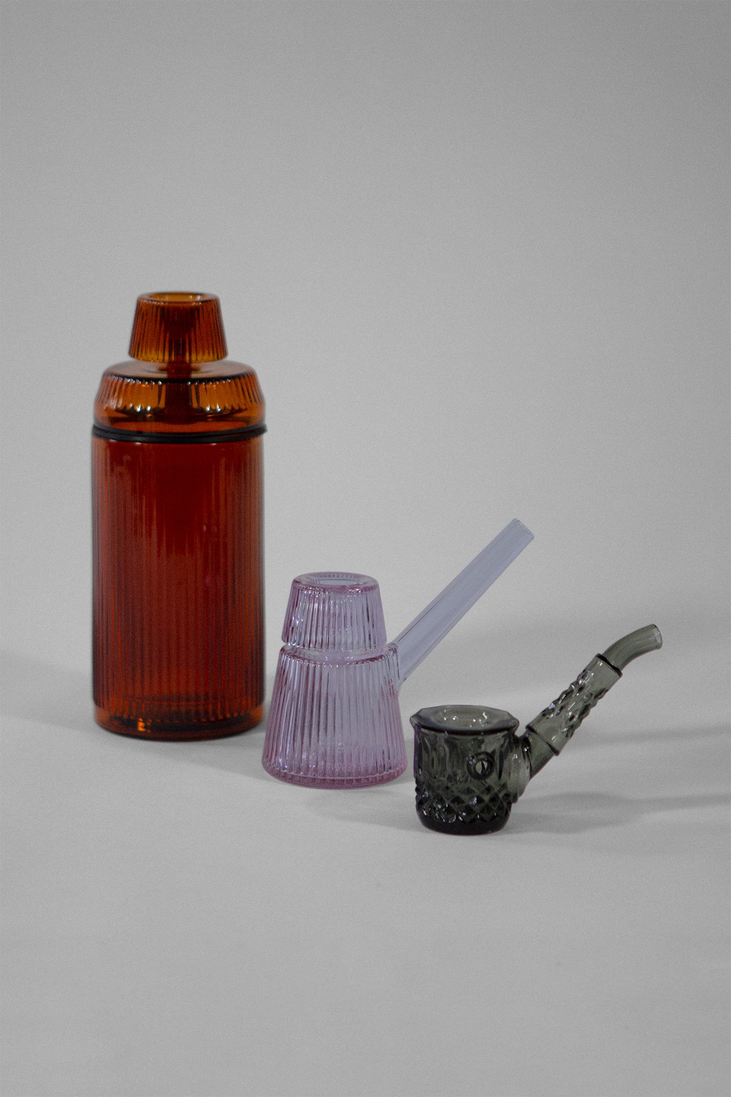 NWTN Trio in Baltic Amber, Orchid and Charcoal glass