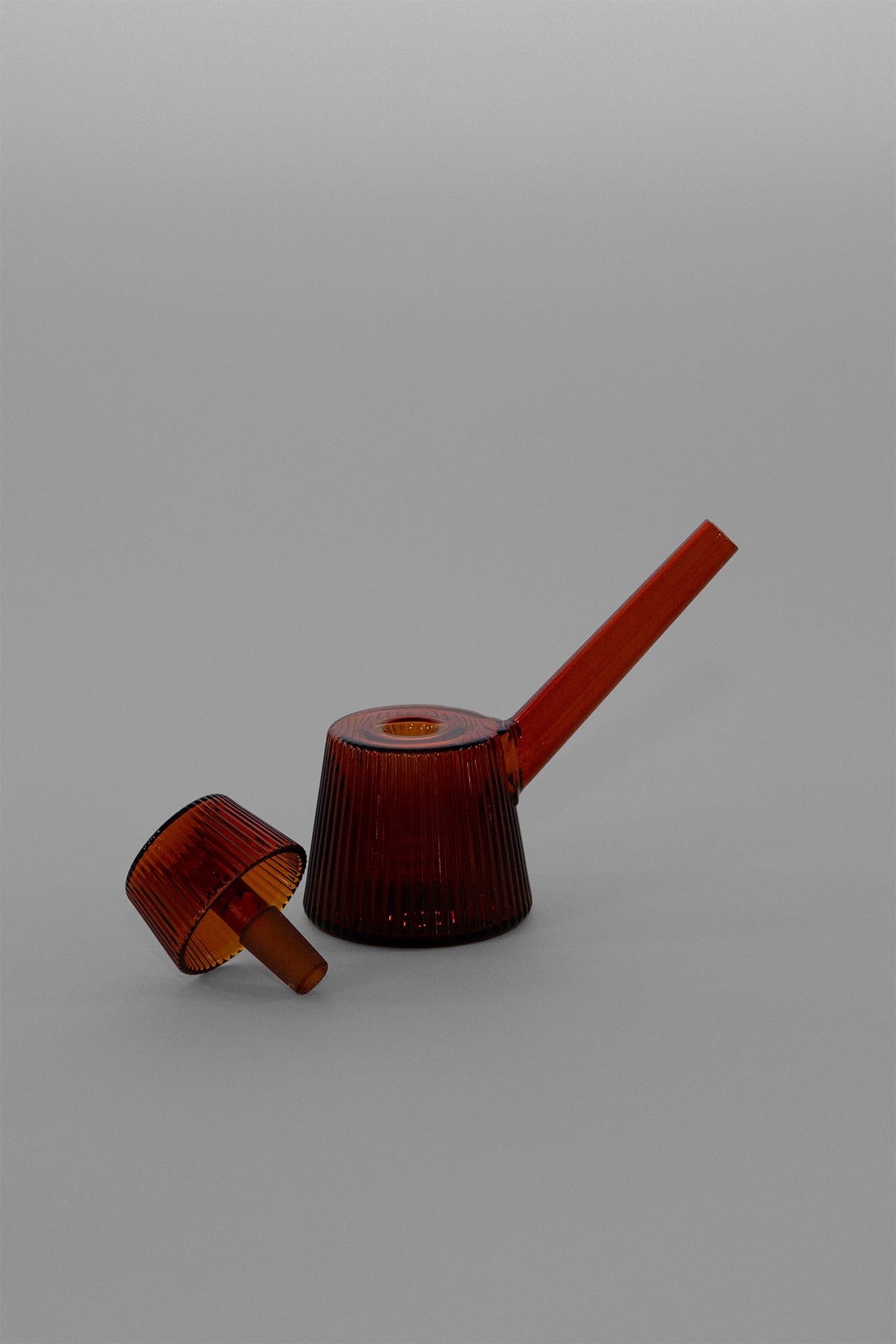 NWTN Home Deco Bubbler in Baltic Amber, fluted hand-blown glass water pipe