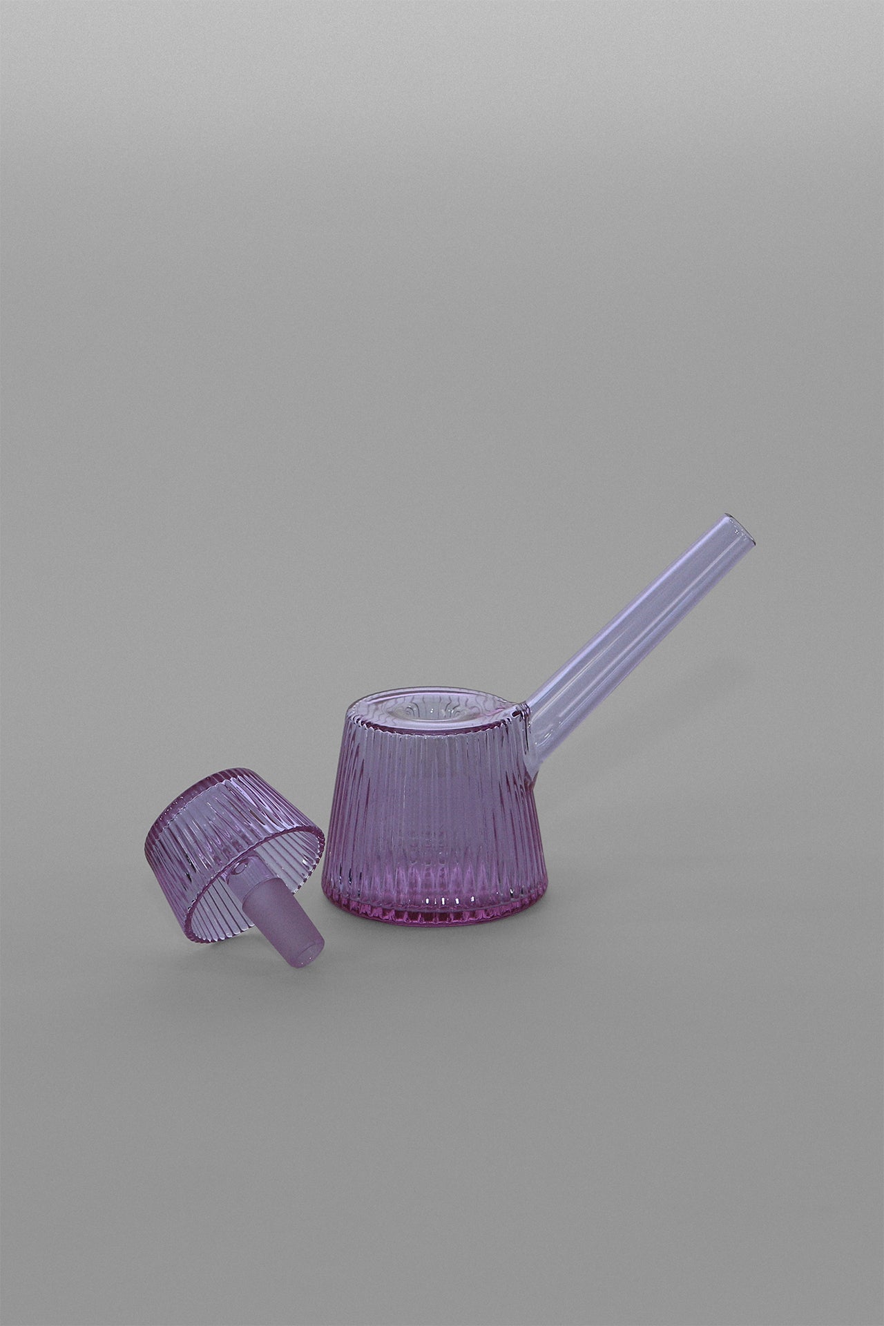 NWTN Home Deco Bubbler in Orchid, fluted hand-blown glass
