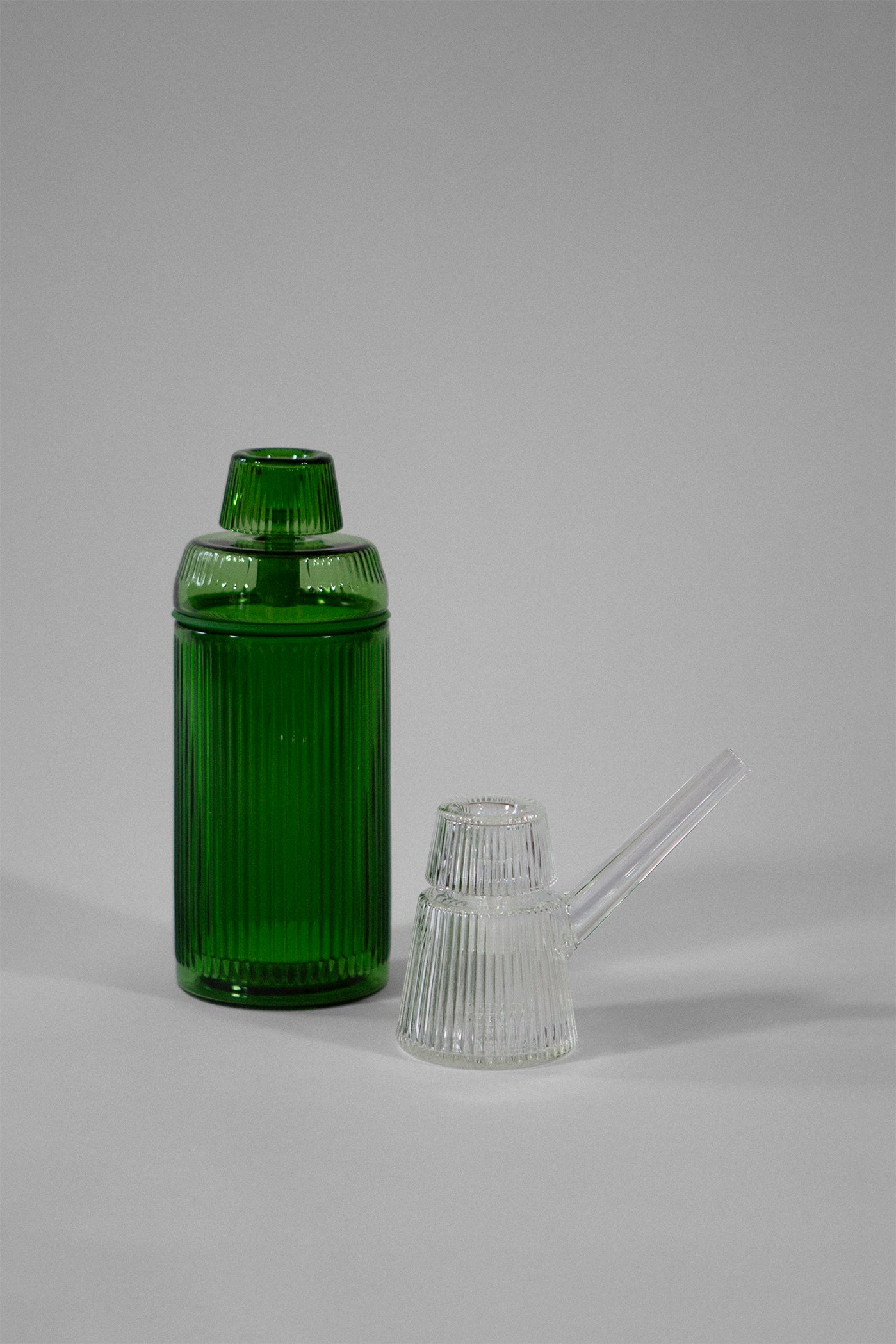 NWTN Home Deco Duo, Emerald and Clear glass pairing