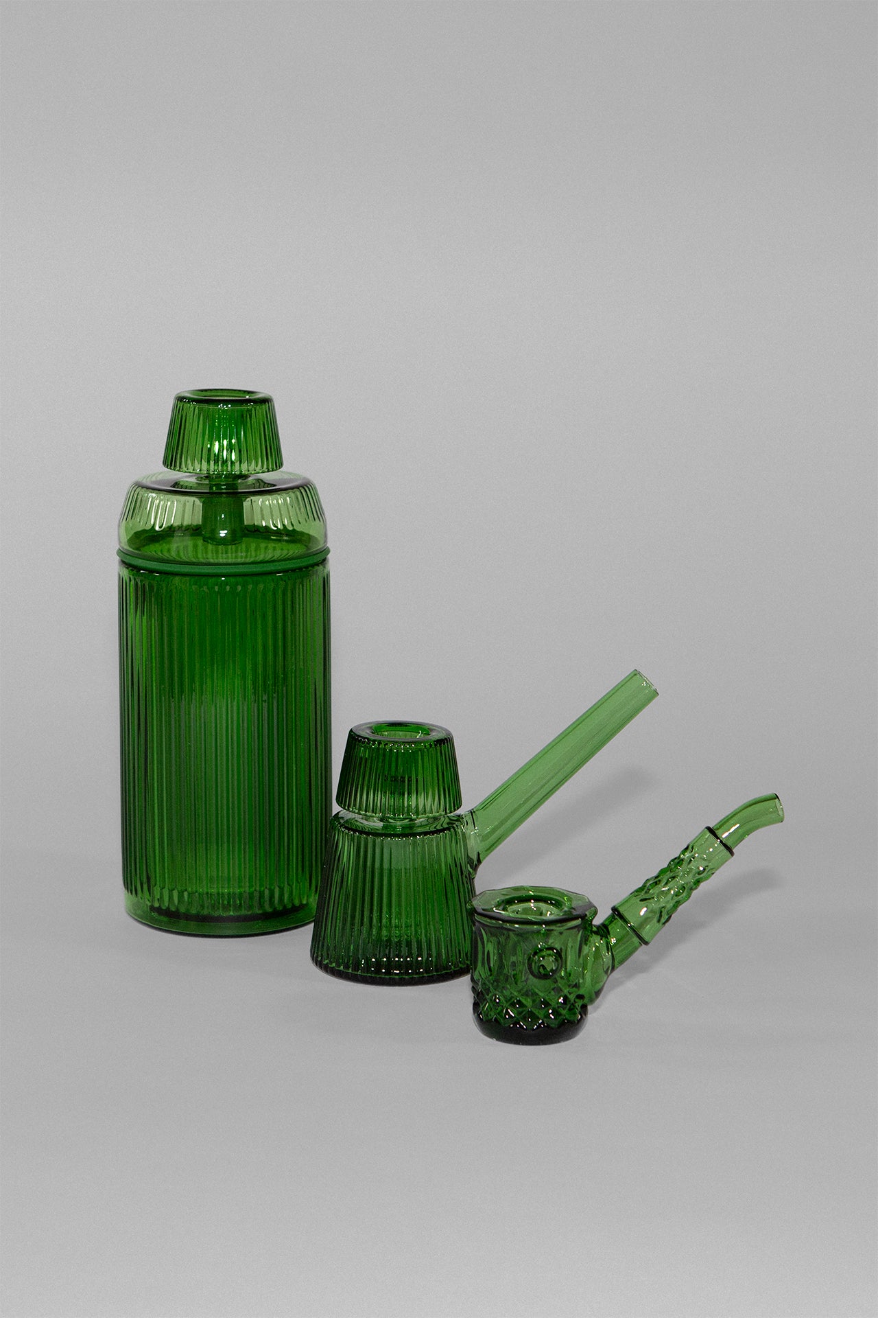 NWTN Trio in Emerald — three-piece glass set