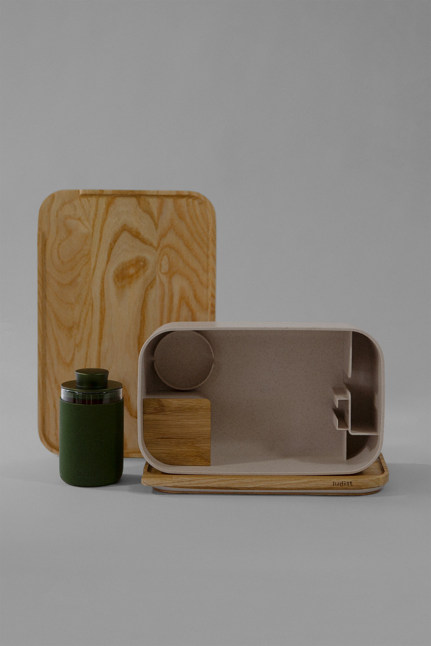 Ludist Trio in Oat — Stash Box, Stash Jar and Rolling Tray