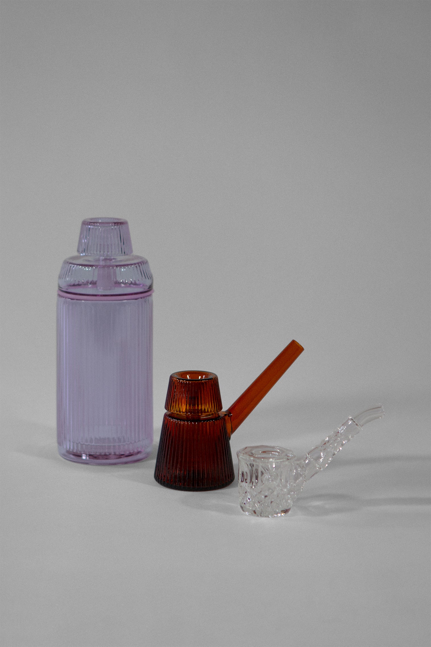 NWTN Trio in Orchid, Baltic Amber and Clear glass