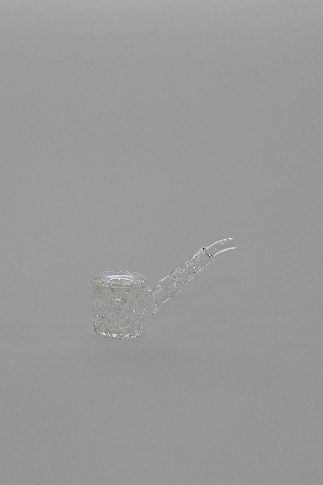 NWTN Home Highball Hand Pipe in Clear, diamond and wedge cut glass